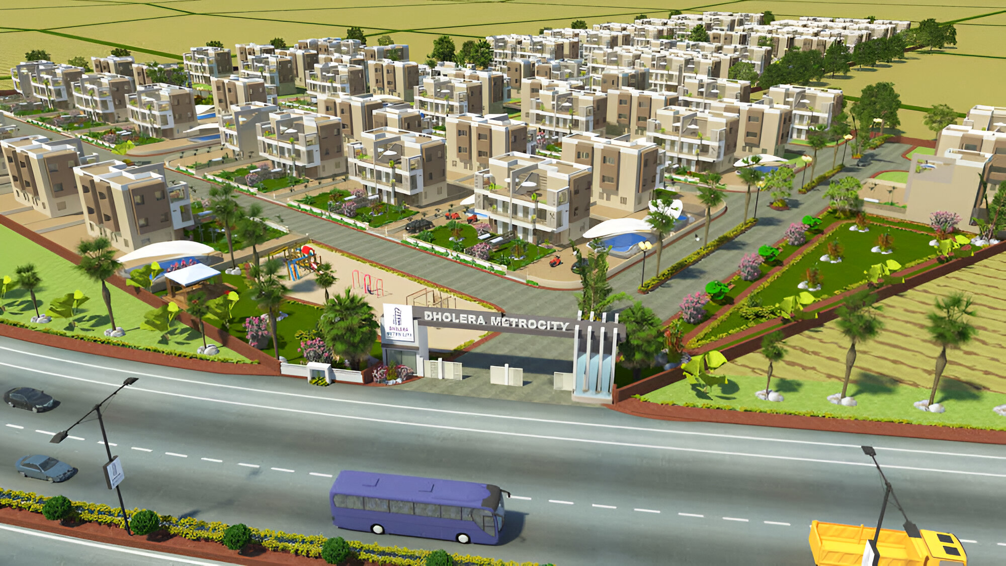 Dholera project layout and internal road view
