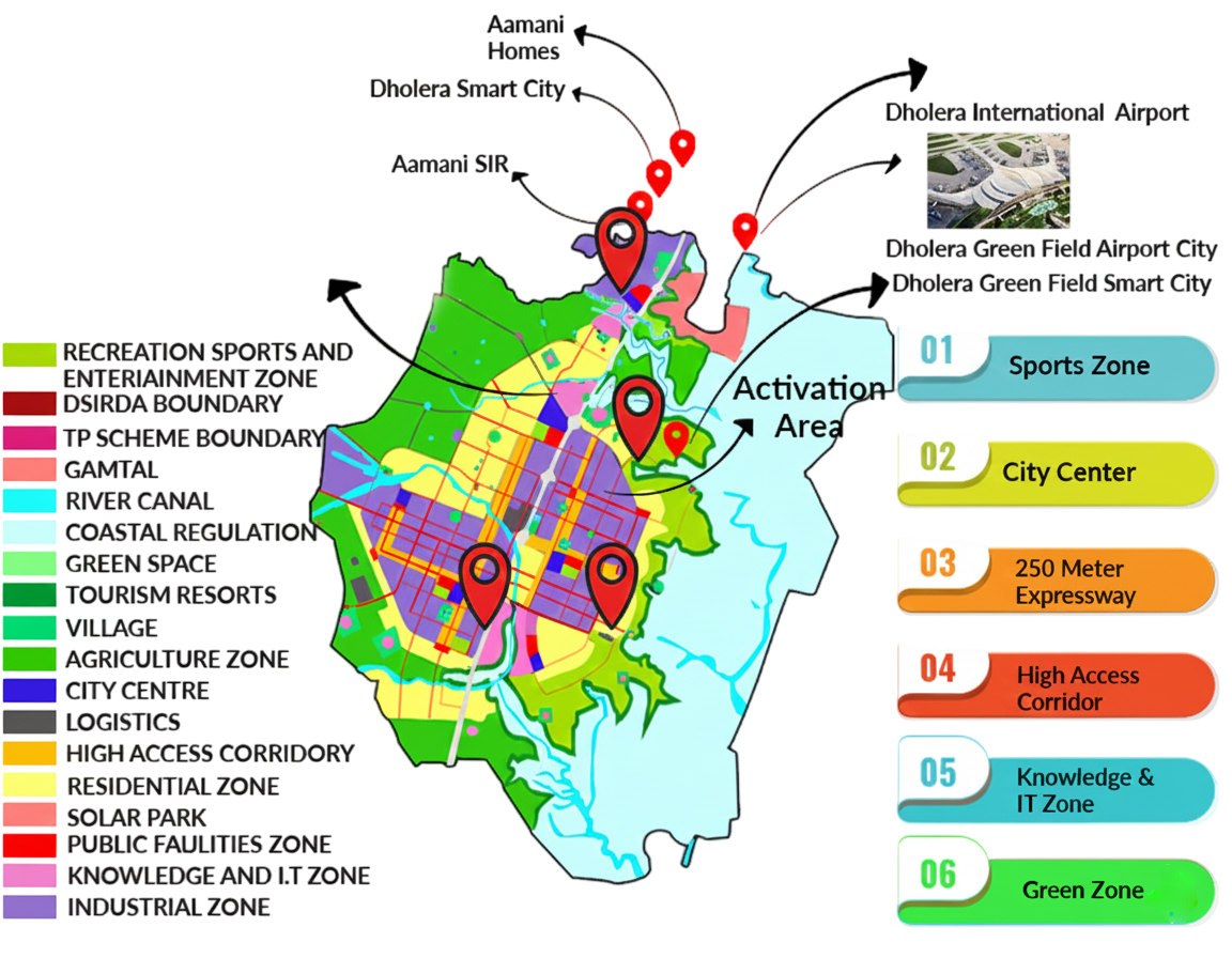 Dholera planning map used in site visit briefings